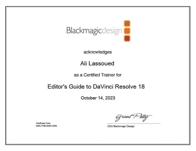 BM Certified Trainer EDITOR